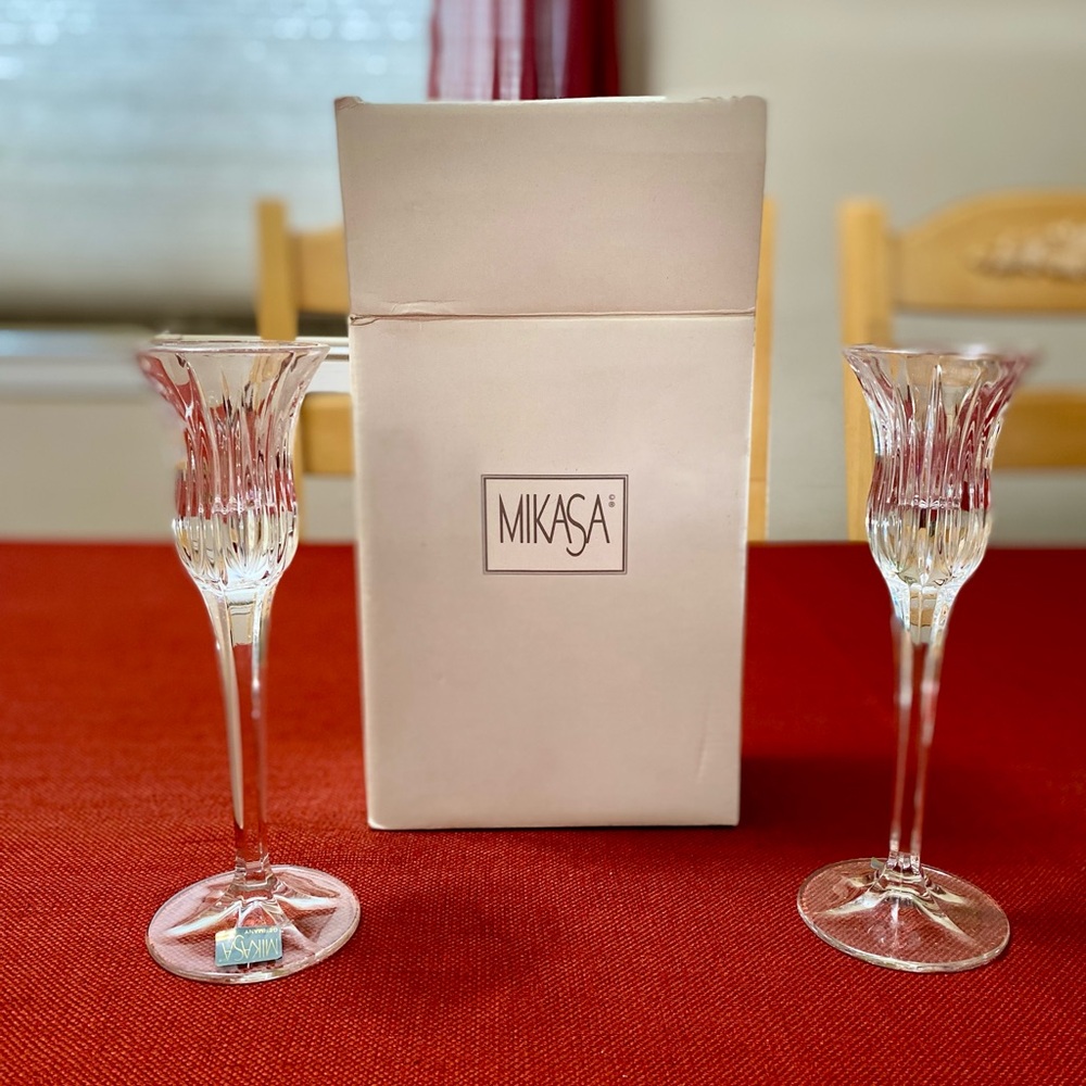 Vintage Mikasa Icicle 8 In. Candle Holders